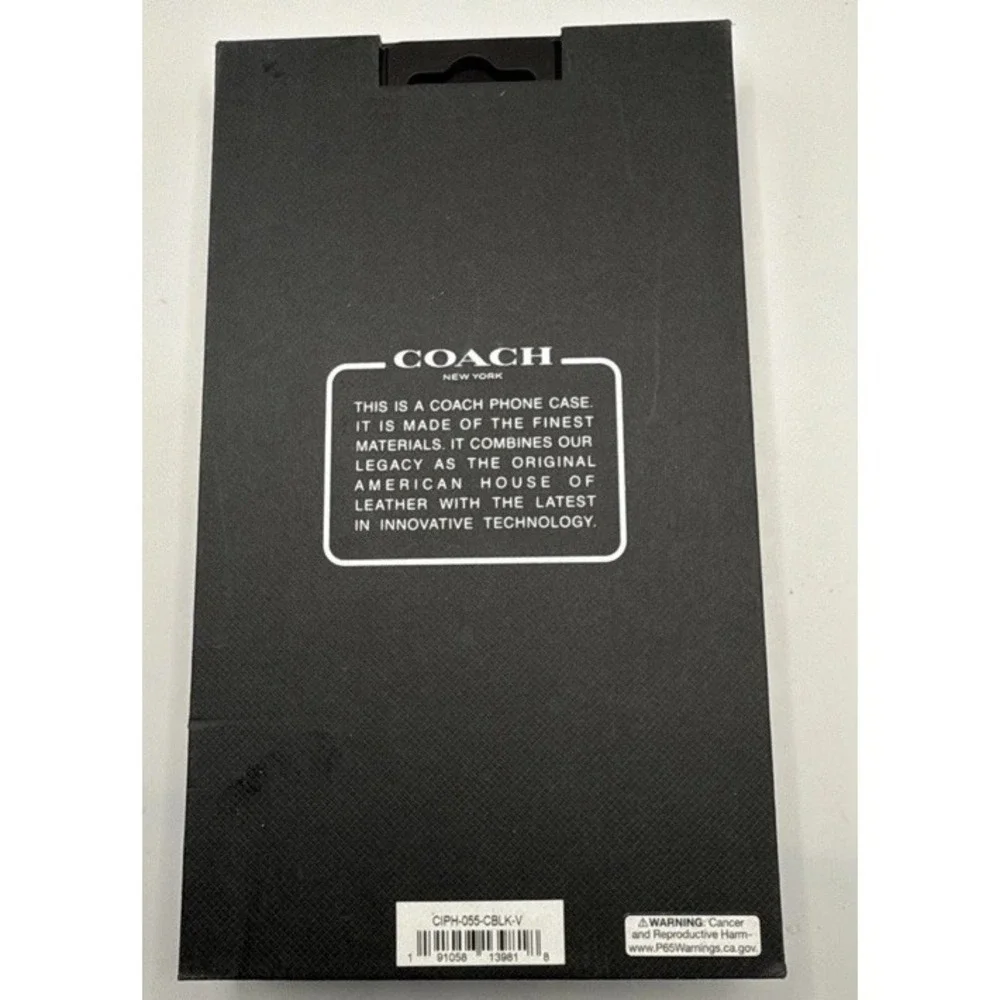 Coach iPhone 12 Pro Max Luxury Case‎ Checkered Glitter Design Black New